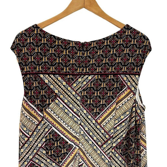 Cato Midi Dress Plus Size 18/20W Jersey Stretch Multi Pattern Tribal Sleeveless - Picture 6 of 8